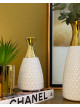 Ceramic flower d white/golden modern vase 25 cm