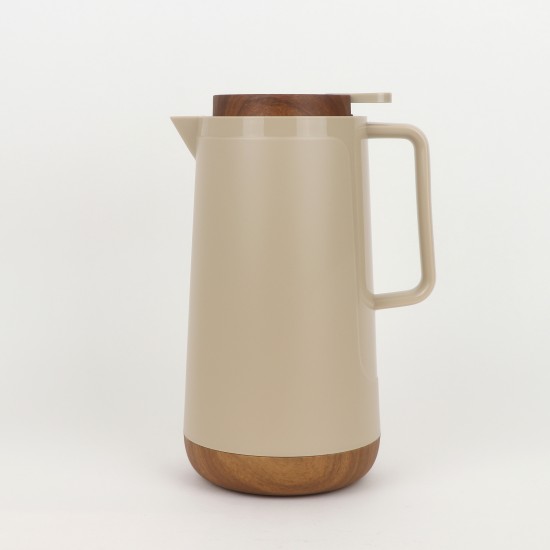 Stylish wooden design thermos - beige - 1.6 litre capacity