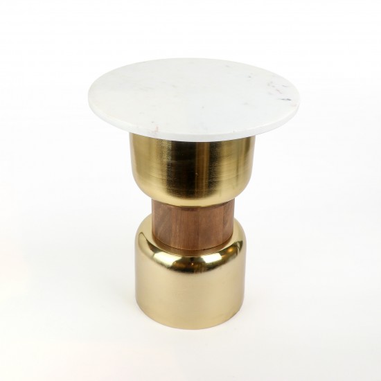 Modern round side table with a natural Indian marble top - 2N2K100001