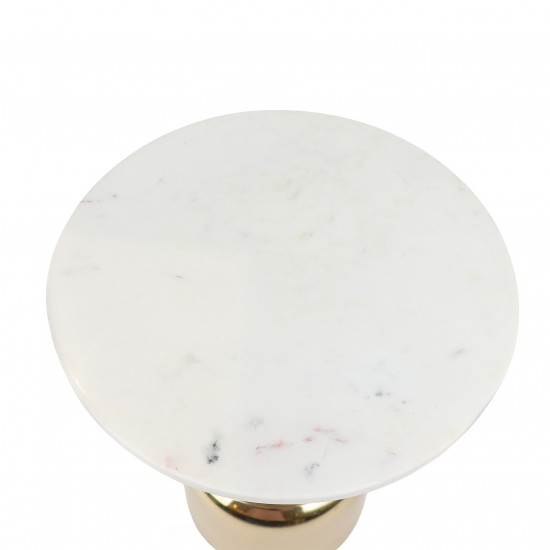Modern round side table with a natural Indian marble top - 2N2K100001
