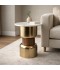 Modern round side table with a natural Indian marble top - 2N2K100001