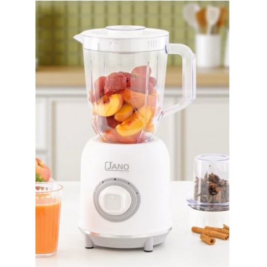 JANO Blender with Grinder, 450W, 1.5L Capacity, 2 Speeds, White - JN06013