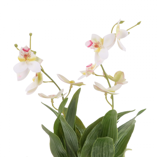 Artificial flower vase with ceramic base - 34 cm