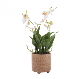 Artificial flower vase with ceramic base - 34 cm