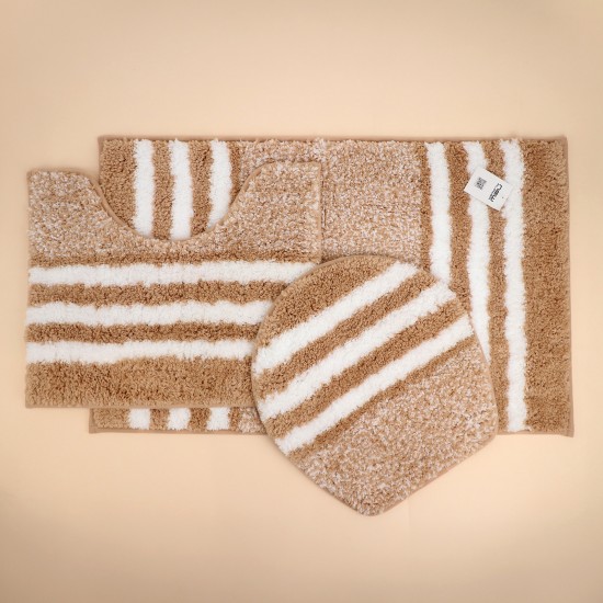 Bathroom mat set - 3 pieces - 50x80+50x40+45x40cm