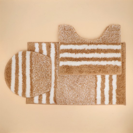 Bathroom mat set - 3 pieces - 50x80+50x40+45x40cm