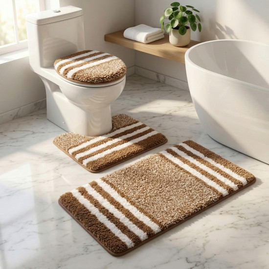 Bathroom mat set - 3 pieces - 50x80+50x40+45x40cm Bathroom mat set - 3 pieces - 50x80+50x40+45x40cm
