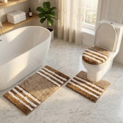 Bathroom mat set - 3 pieces - 50x80+50x40+45x40cm