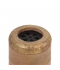 Cylindrical natural wood incense burner with brass decoration lid - 9 cm
