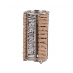 Indian silver metal incense burner with cylindrical design - 15 cm