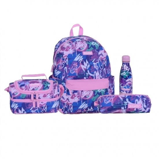 4-Piece School Backpack Set with Unique Design - 16 Inch