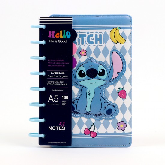 دفتر ملاحظات سلك A5 بتصاميم Stitch – أوراق مسطرة - 2S18A200128