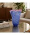 فازة كريستال مخططة باللون الأزرق - 25 × 33سم - 2M3A200112