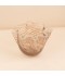 Modern brown striped crystal vase: 25 x 19 cm - 2M3A200113