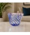 فازة كريستال مخططة باللون الأزرق - 25 × 19 سم - 2M3A200114