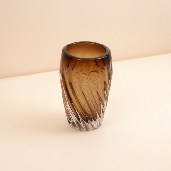 فازة ديكور زجاجية لون بني - 20× 12 سم - 2M3A200422