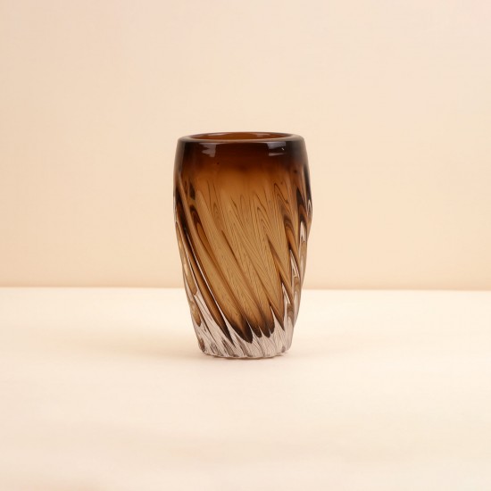 فازة ديكور زجاجية لون بني - 20× 12 سم - 2M3A200422