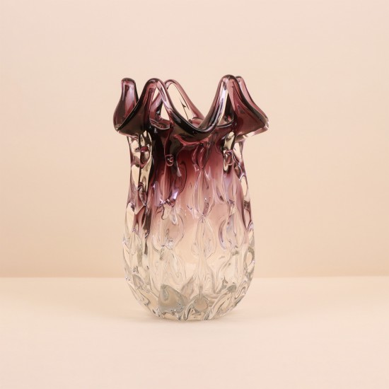 فازة زجاجية بلمسة فاخرة -22×32سم-2M3A200436