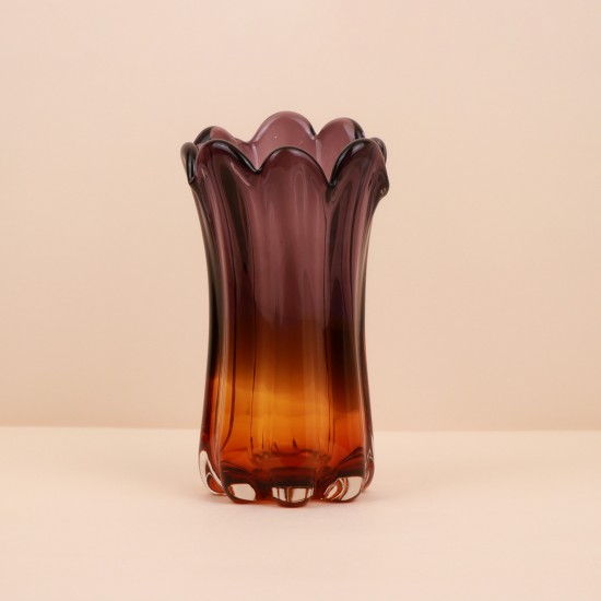 فازة زجاجية بتصميم انيق -16*16*27 سم -2M3A200438