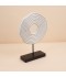 Round geometric design decorative piece in white with a black base - 28×8×38cm - 2M3D1900245