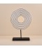 Round geometric design decorative piece in white with a black base - 28×8×38cm - 2M3D1900245