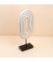 White oval geometric design decorative piece with a black base - 20 x 8 x 46.5 cm - 2M3D1900246