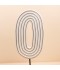 White oval geometric design decorative piece with a black base - 20 x 8 x 46.5 cm - 2M3D1900246