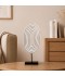 White oval geometric design decorative piece with a black base - 20 x 8 x 46.5 cm - 2M3D1900246