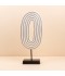 White oval geometric design decorative piece with a black base - 20 x 8 x 46.5 cm - 2M3D1900246