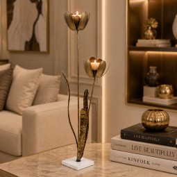 تحفة ديكور  معدنية  بلمسة فاخرة -14*14*63سم-2M3D1900266