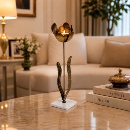 تحفة ديكور  معدنية  بلمسة فاخرة -14*14*43سم-2M3D1900267A