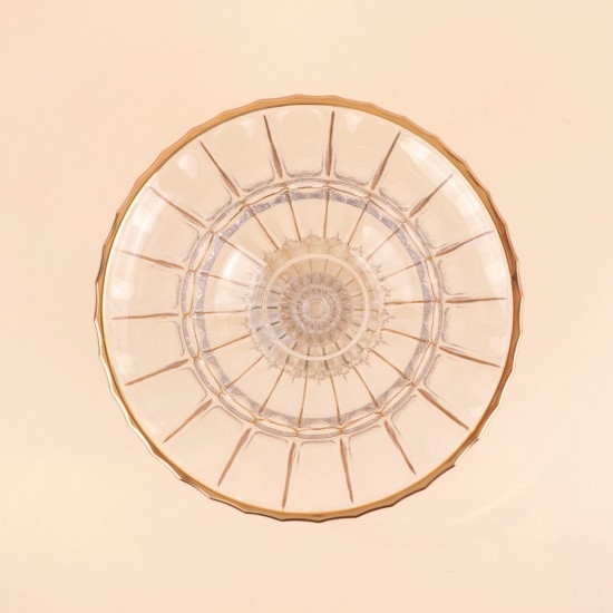 صحن تقديم  كرستال  بحواف ذهبية - 25×21 سم- 2M1M200550