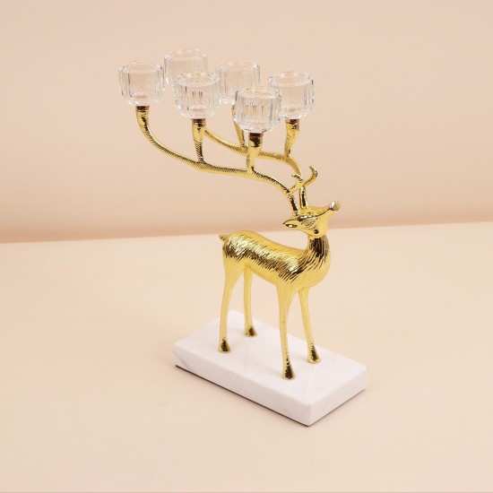 Golden Deer-Shaped Candlestick - 20*11.5*24cm - 2M3C100131