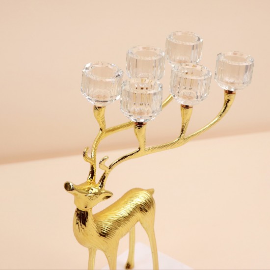 Golden Deer-Shaped Candlestick - 20*11.5*24cm - 2M3C100131