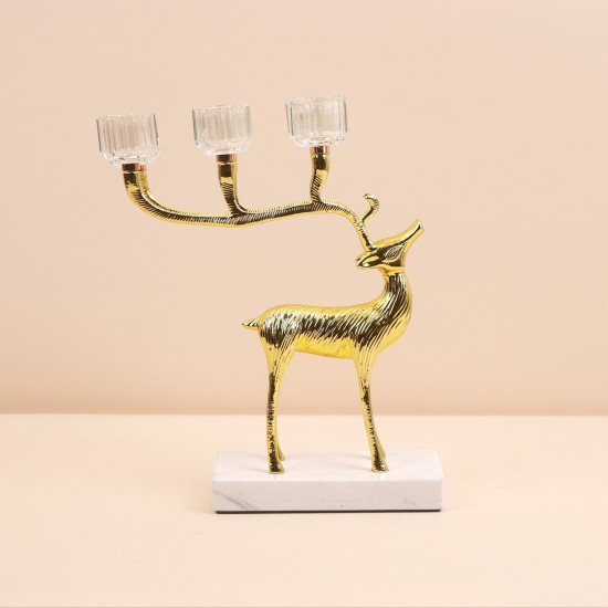 Golden Deer-Shaped Candlestick - 20*11.5*24cm - 2M3C100131