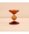 Crystal decorative candlestick, honey color - 9.5*24cm - 2M3C300086