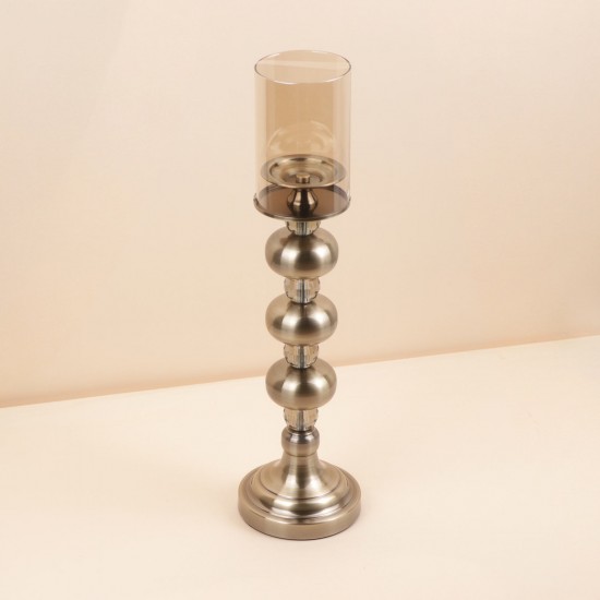 Metal candlestick with glass cup - 13.5×13.5×52 cm - 2M3C300116 Metal candlestick with glass cup - 13.5×13.5×52 cm - 2M3C300116