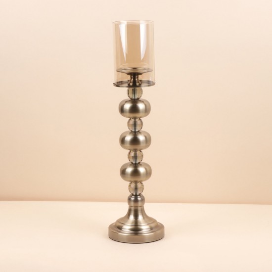 Metal candlestick with glass cup - 13.5×13.5×52 cm - 2M3C300116 Metal candlestick with glass cup - 13.5×13.5×52 cm - 2M3C300116