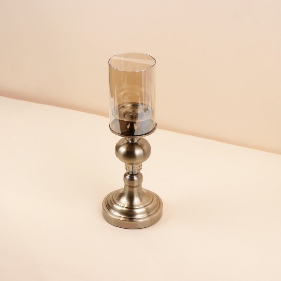 Metal candlestick with glass cup - 13.5×13.5×36 cm - 2M3C300118