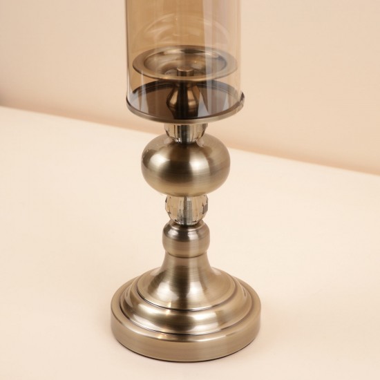 Metal candlestick with glass cup - 13.5×13.5×36 cm - 2M3C300118