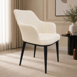 Velvet single chairs with metal legs - 2UU2-M01-033