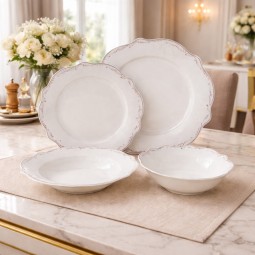 Modern porcelain dinnerware set - 24 pieces - 2S1MM100285 Modern porcelain dinnerware set - 24 pieces - 2S1MM100285