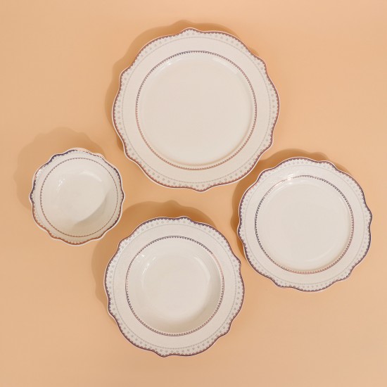 Modern porcelain dinnerware set - 24 pieces - 2S1MM100286