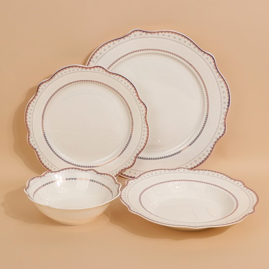 Modern porcelain dinnerware set - 24 pieces - 2S1MM100286