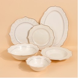 طقم عشاء فاخر  بتصميم أنيق- 26 قطعة-2S1MM100348