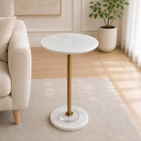 Side table with marble top - 35 x 56 cm - 2A2K500040