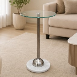 طاولة جانبية بسطح زجاج  -35×57 سم - 2A2K500041