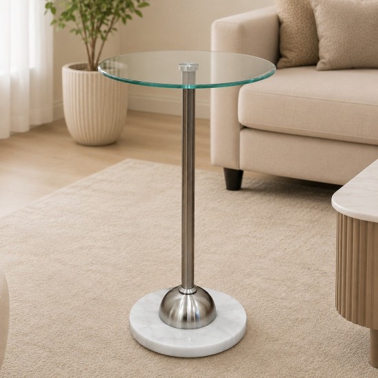طاولة جانبية بسطح زجاج  -35×57 سم - 2A2K500041