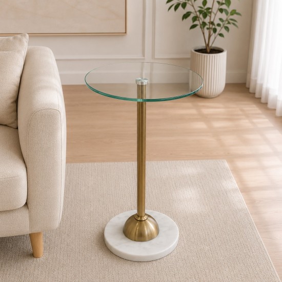 طاولة جانبية بسطح زجاج  -35×57 سم - 2A2K500042