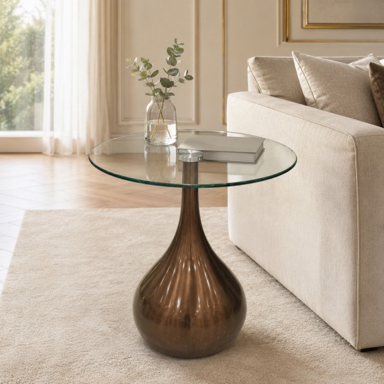 طاولة جانبية  بسطح زجاج  - 45 × 52 سم - 2A2K500182
